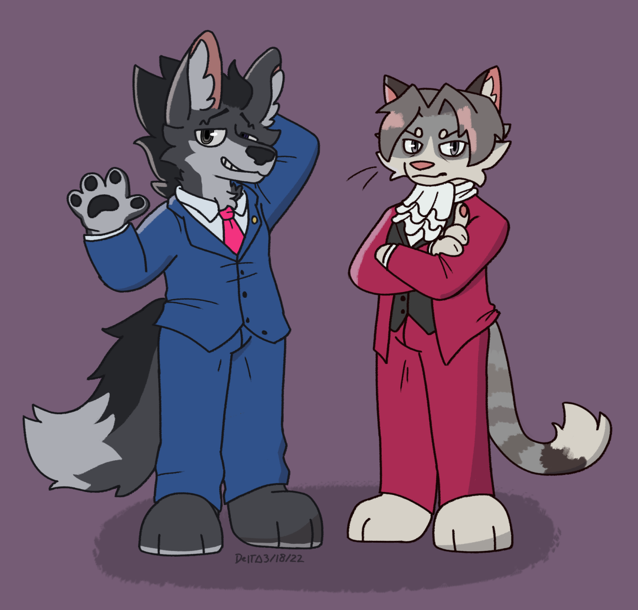 dude  dogboy and catboy in  (the catworth design was made by @faintsuns- i cant get enough of that funny guy. 