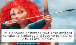 waltdisneyconfessions:  “It’s because of Merida that I’ve decided to take up archery. I’d love to be half as good as her one day.”