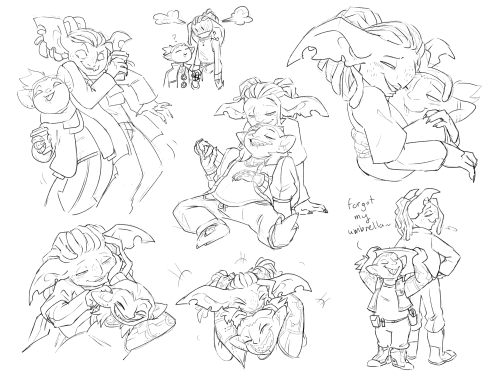Sketchpage Commission for @kiqo-gw2-corner of Yitu and Tiallo!! Drawing these two was such a delight