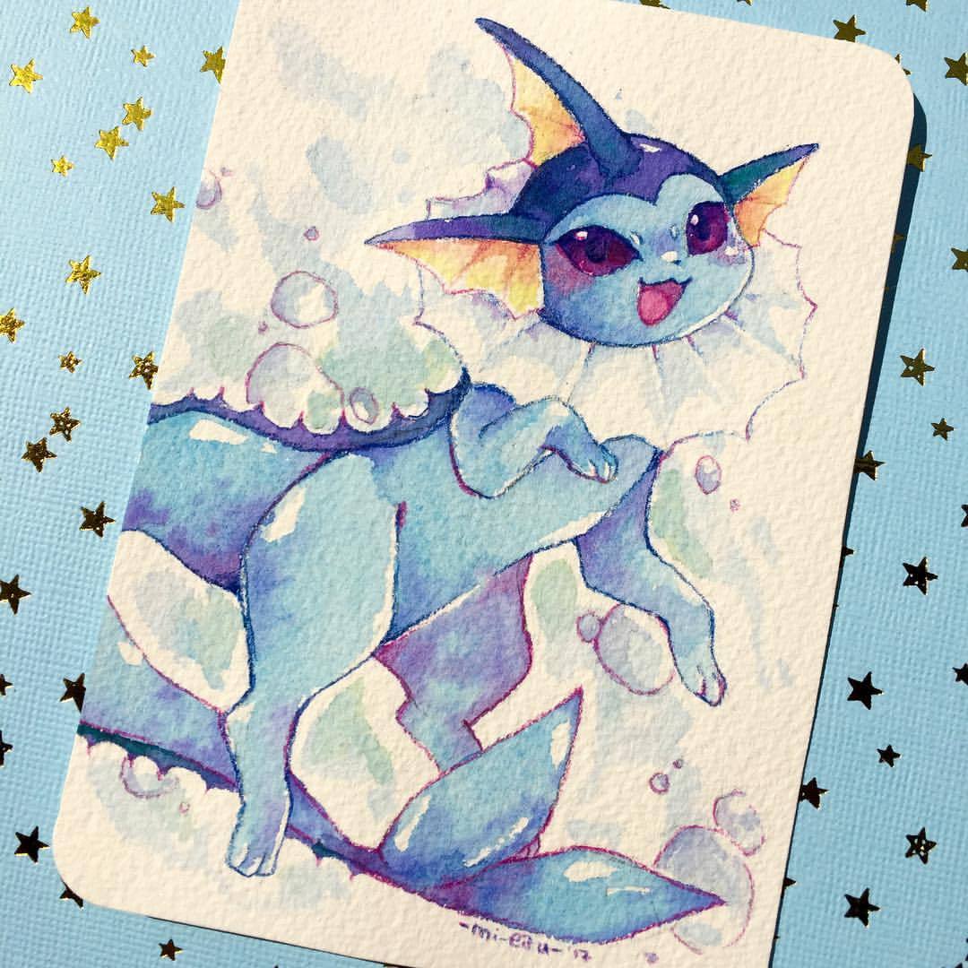 mieau: Vaporeon watercolor 🌊