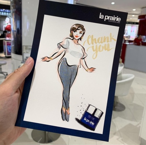 Was having a live drawing session at @laprairie Suria KLCC earlier today! Together with @elliethopia