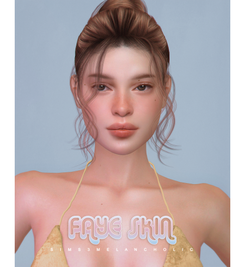 download (ea) \ credits: @obscurus-sims​​ & @ddarkstonee​​  ♡\ info:Faye skin - 40 colors \ YA-F