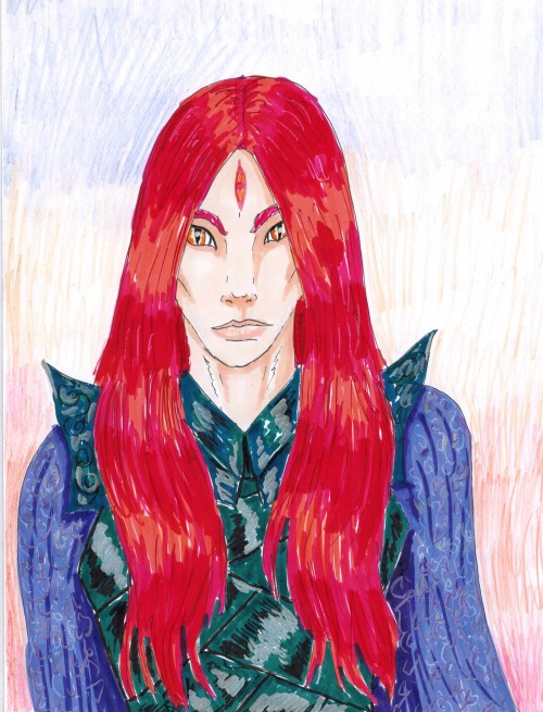 nuredhel:Another little drawing, this one of Sauron/Mairon. I was just playing around with markers a