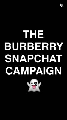 newmiu:  FIRST EVER SNAPCHAT CAMPAIGN - burberry   Its like an ad for meth