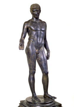 hismarmorealcalm:  Youth “The Idolino” about 30 B.C.  Bronze, copper, and lead. Museo Archeologico Nazionale, Firenze (Soprintendenza per i Beni Archeologici della Toscana)   getty.edu 