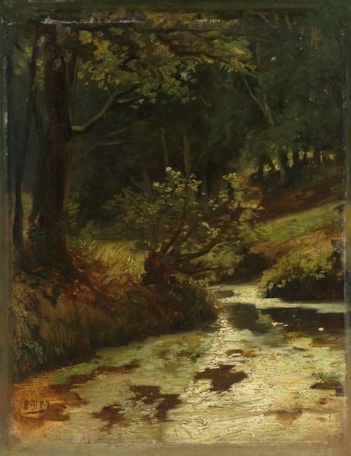 Matthijs Maris (1839-1917), Brook in the Woods near Oosterbeek. Oil, circa 1860.