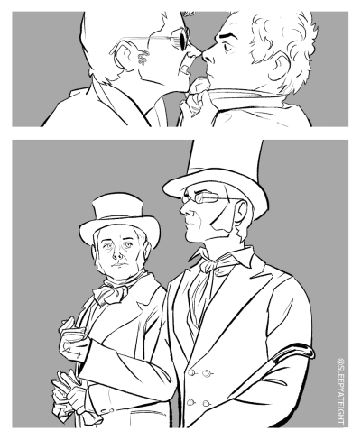 sleepyateight:Old good omens sketches