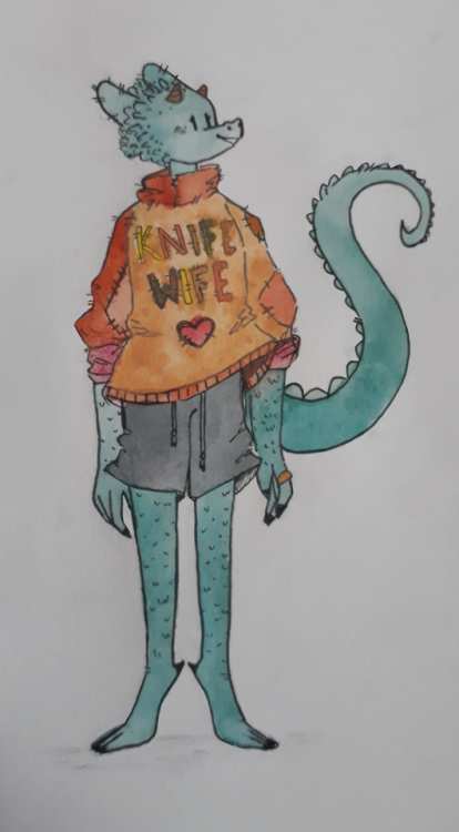 the-disastrous-jackalope: Killian made a sweater for her wonderful knife wife! No one asked for trad