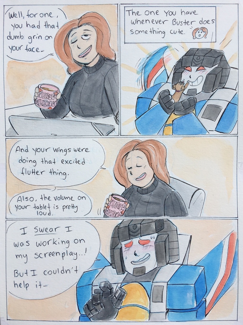 stuffedart:  A comic where Marissa and TC give up on work and watch dog videos…Story