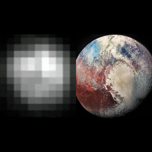 space-pics: A photo of Pluto, 25 years apart. (1994-2019)