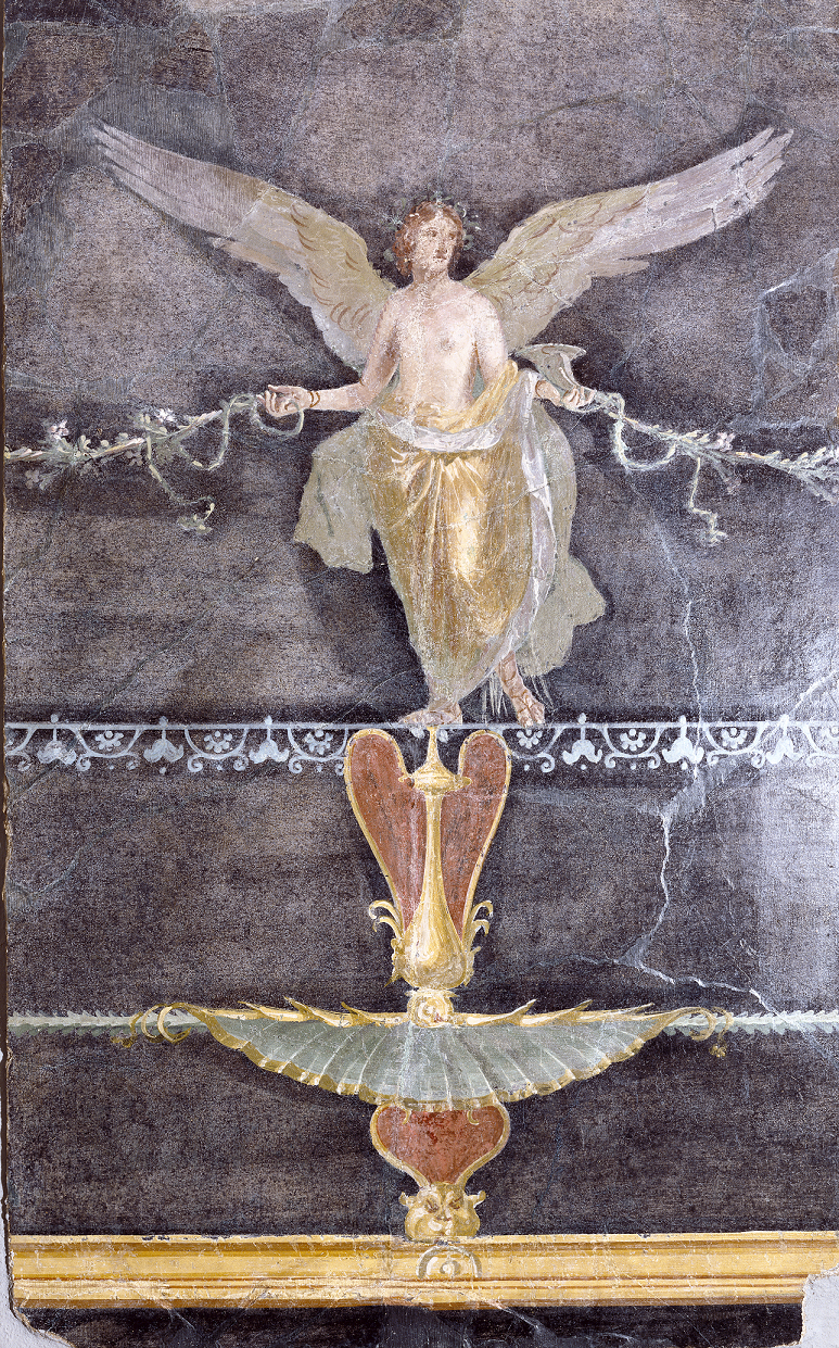 ganymedesrocks:  artemisdreaming:  UnknownWall  Fragment with Winged Female (Nike)