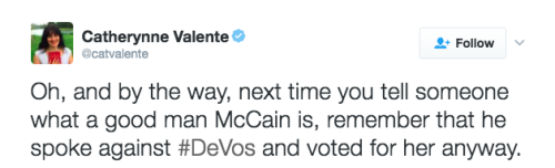 prochoice-or-gtfo:  refinery29:  Betsy DeVos has been confirmed by one vote as the Secretary of Education. Two Republican Senators voted against their party to protest DeVos Today, the Senate narrowly confirmed Betsy DeVos as Secretary of Education, with