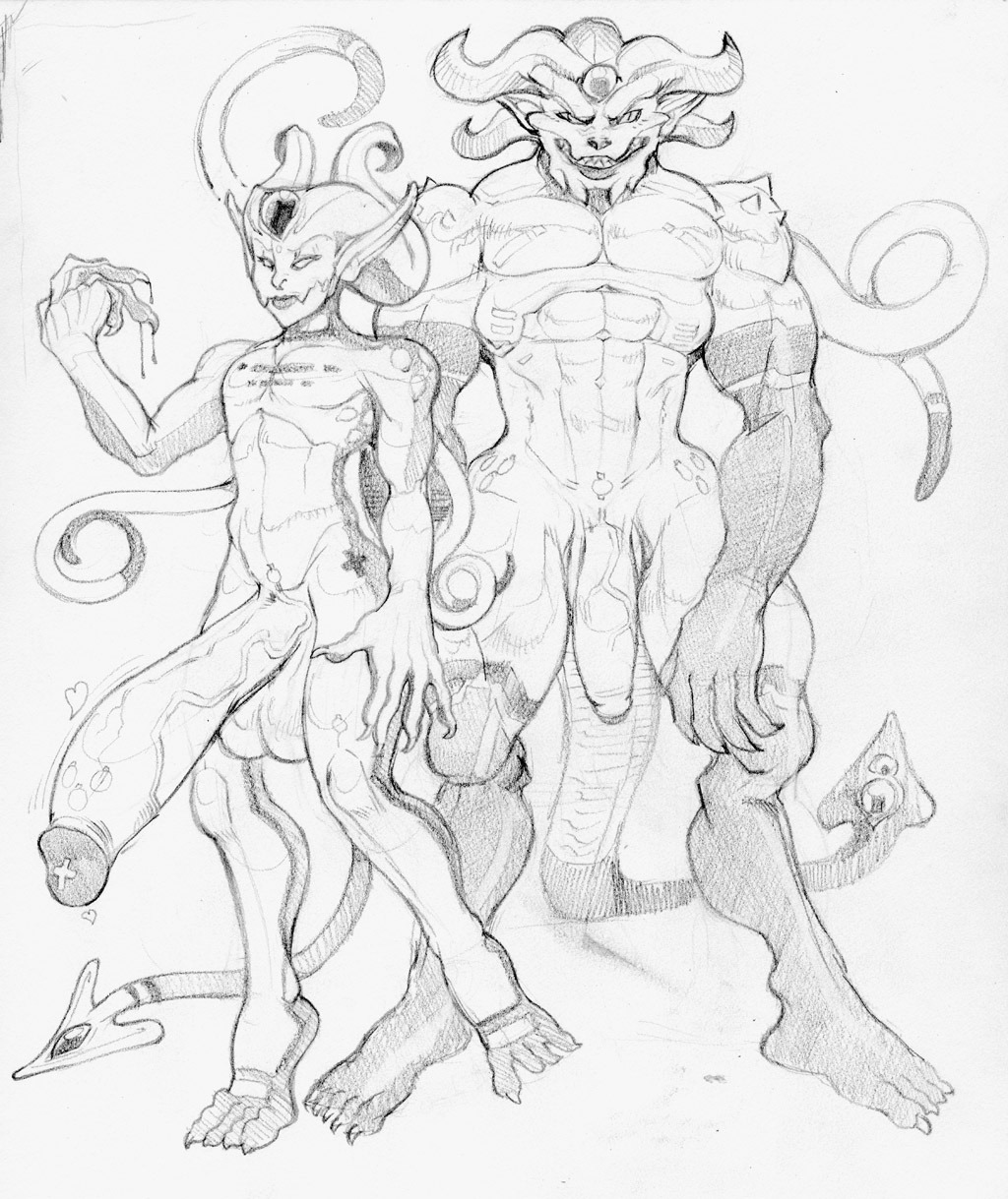 certifiedhypocrite:  snaokidoki:old pencil. More devils and demons made of rubber.