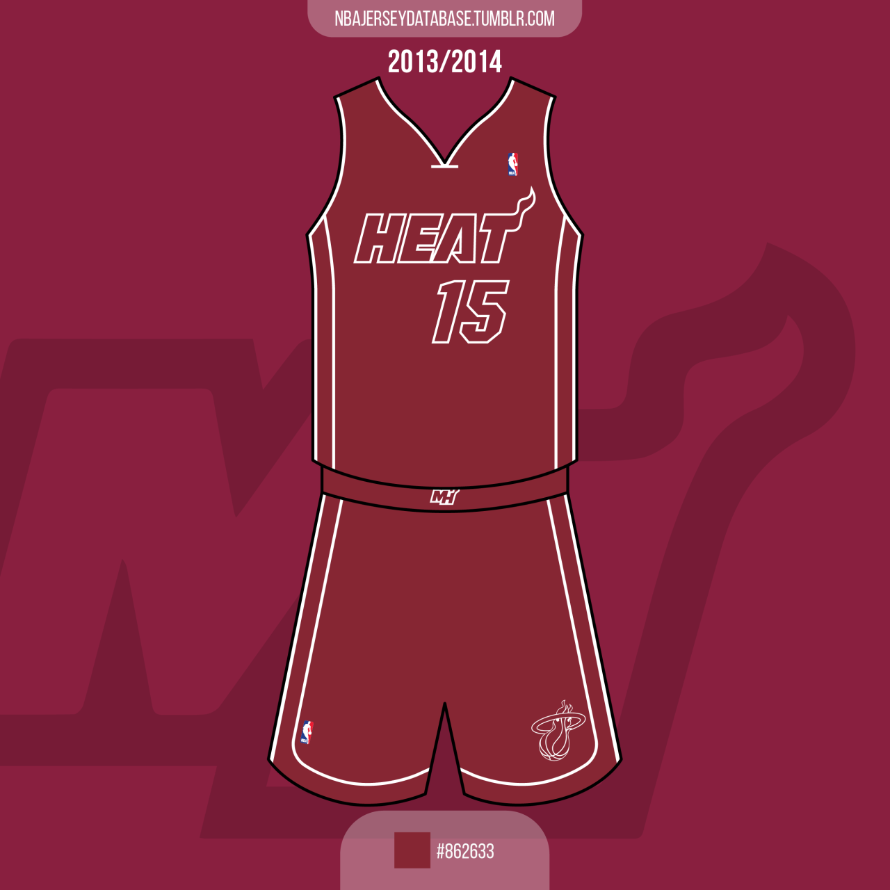 NBA Jersey Database, Miami Heat Alternate (Red Hot) Jersey 2013-2014