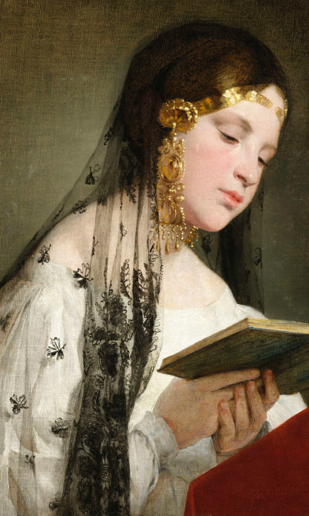 v-ersacrum:Portraits of young girls reading by Friedrich von Amerling (1803-1887)