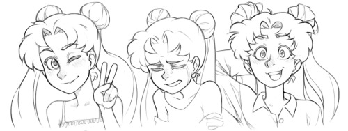 guilherme-rm: Sailor Moon faces I wanted to practice facial expressions in this style, so I did it w