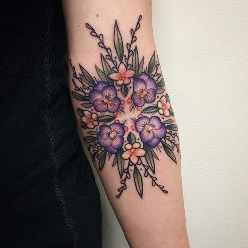 fuckyeahtattoos:   violet/floral mandala done by noelle lamonica at divine machine