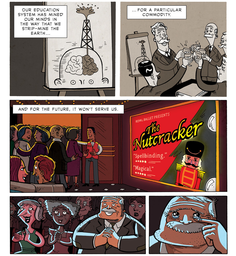 randomslasher:  zenpencils:  SIR KEN ROBINSON: Full body education  I’m fairly