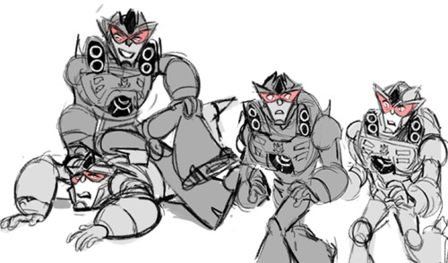 Rumble and Frenzy Minicon rough designs. Which ones which I honestly don’t even know at this point