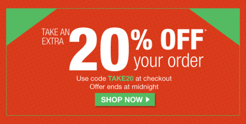 Take an extra 20% off your order with code TAKE20 | SHOP NOW