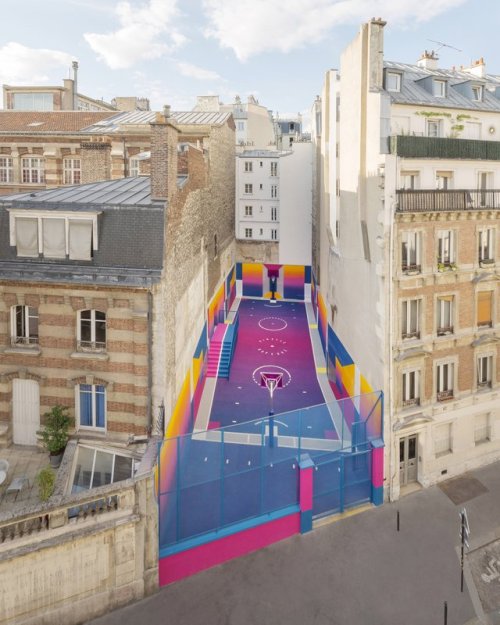 tokyo-fashion:Colorful Paris basketball court updated with new hues (Dezeen)