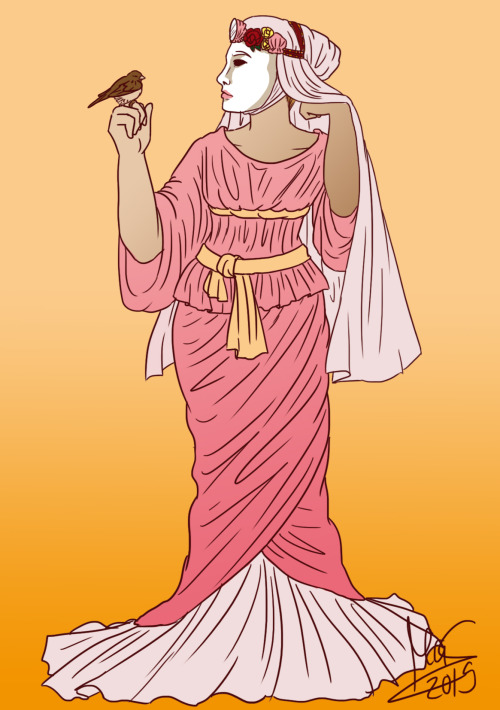 dottedmelonart: Gods of the Iliad - Aphrodite Every time I redesign her I put more clothes on. But t