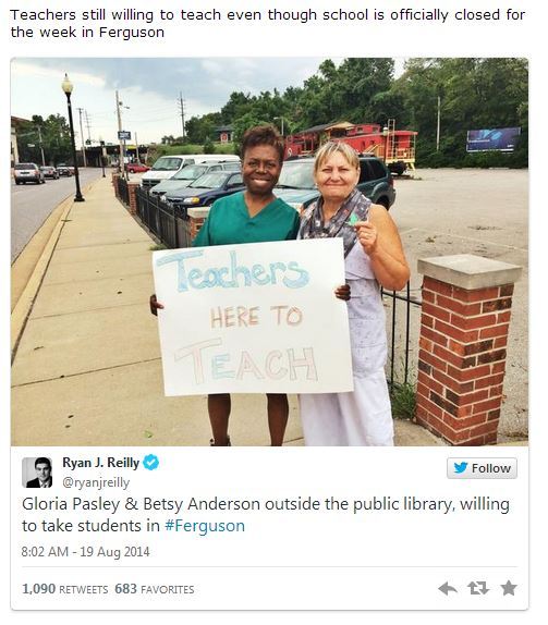 mercuryacejones:  Latest positive news out of Ferguson. Community coming together.