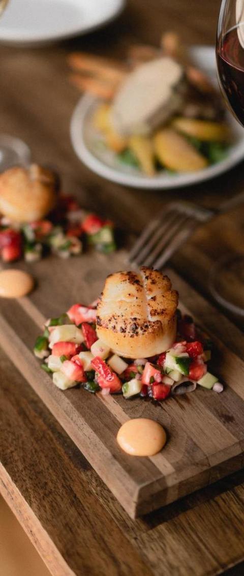 Beaujolais With Scallops And Antipasto