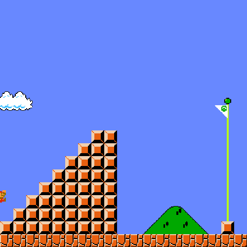 brotherbrain:   Every staircase and flagpole in Super Mario Bros. 