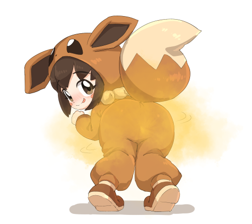 yoshizilla-rhedosaurus:princessdaisyfartingintightjeans:Farting Eevee Girl by riroburo Honestly whil