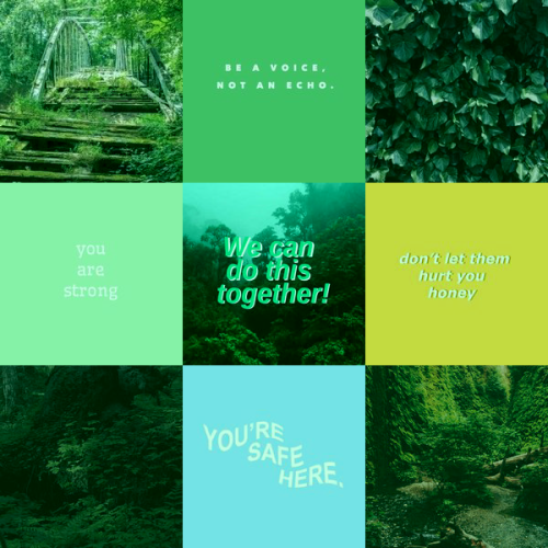 Aesthetic for a Forest Spirit with Mint/Forest Greens and themes of Leadership