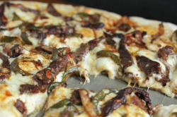 gastrogirl:  philly cheesesteak pizza. 