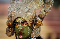 Artofprayer:  A Woman Dressed As Kali, A Hindu Goddess, In A Procession Before The