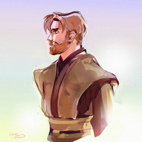 constantvigilante: theresa-draws: obi wan doodle My brain turned that into Obi Wan Canoodle