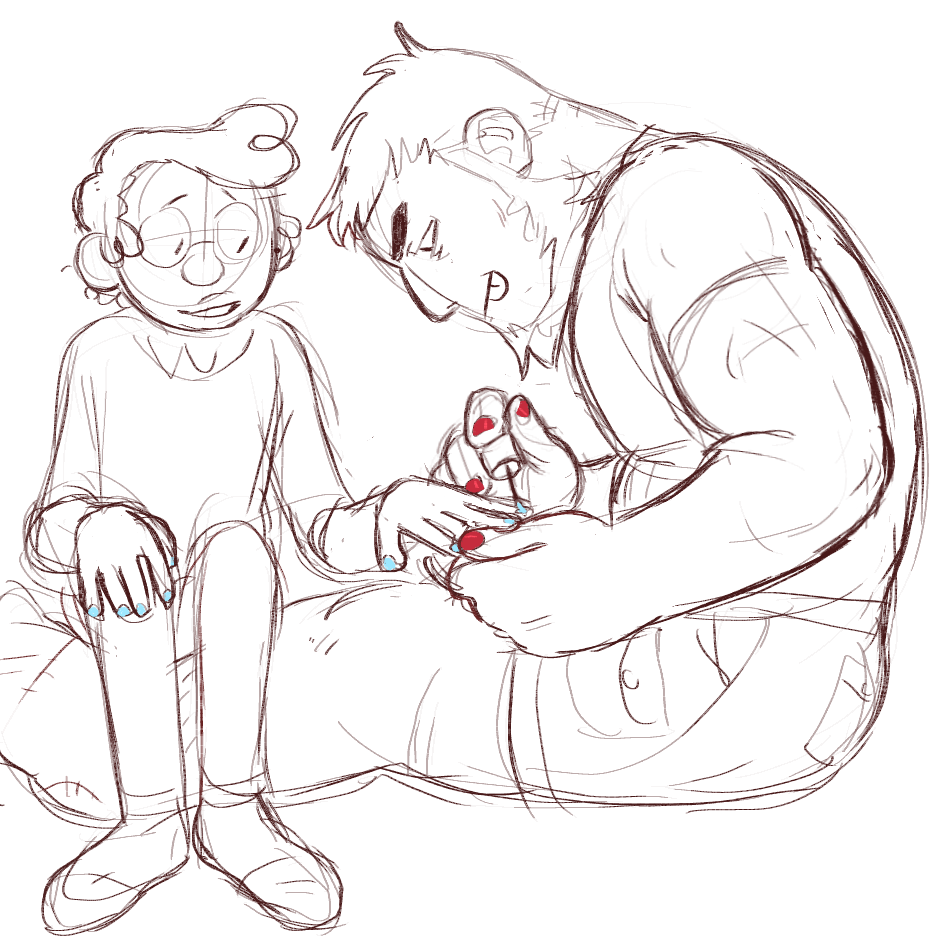 ursubs:  magnus paints everyones nails!! also reminder to check out my twitter :0