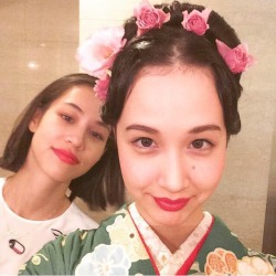 teammizuhara:  [IG] ashley_yuka: She did my hair make up for me 👀♥️🌹🌟 #sisters#水原#成人式 