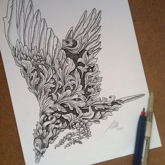 mymodernmet:  Muthahari Insani’s Intricate Pen Drawings Beautifully Combine Animals