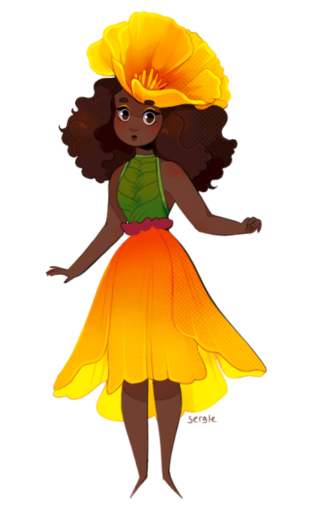 sergle:i really missed my flower girls, so I did a california poppy ✿✿