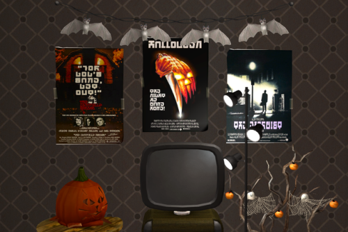 moocha-muses:And new for this Halloween, I’ve converted two sets of Simlish horror posters (modern a