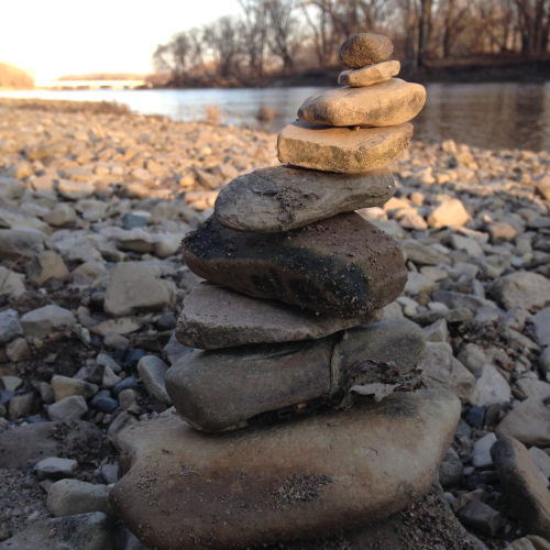 River rock stacks I made while hiking along the Maumee River today. Lay down these words Before your