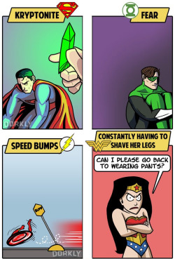 tastefullyoffensive:  The 5 Greatest Weaknesses of DC Superheroes [dorkly] 