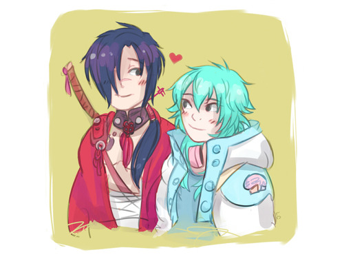 aobubblegum:    I’m spilling the (coffee) beans: “I love you.” (dmmd) koujaku/aoba