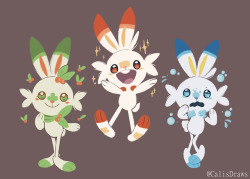 calisdraws:Okay but what if …. every starter was just …. Scorbunny……   
