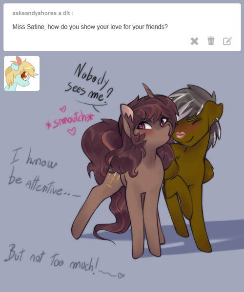satine-pony:  Attentionnée mais sauvage - Attentive but wild Satine ; *flees away*