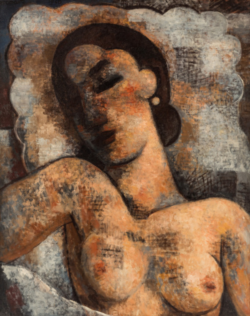 the-paintrist:sylvainbuffet:MARCEL GROMAIRE (FRENCH 1892-1971) - L`OreillerMarcel Gromaire (July 24,