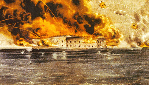 letuscrossovertheriver:  April 12th, 1861   Confederates open fire on Fort Sumter, South Carolina, b