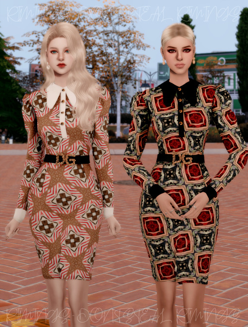 [RIMINGS] Elegance Collar Dress- DRESS- NEW MESH- ALL LODs- NORMAL MAP- 24 SWATCHES- HQ COMPATIBLEDO
