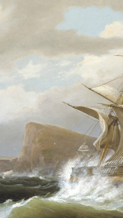 inividia:An American Ship in Distress c. 1841. Thomas Birch