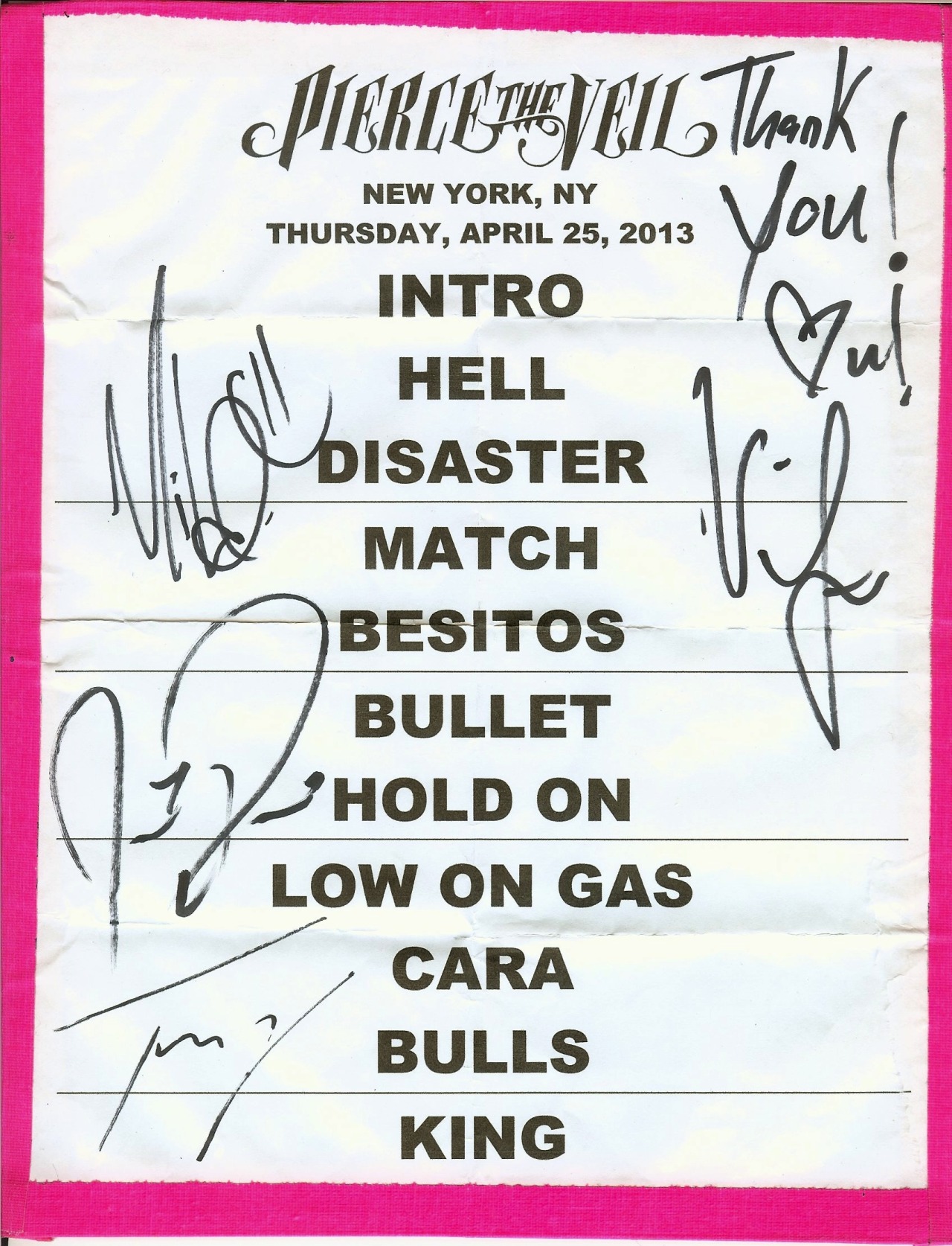uniicore:  jaxthevampire:  Pierce The Veil Spring Fever 2013 Setlist   This is pretty