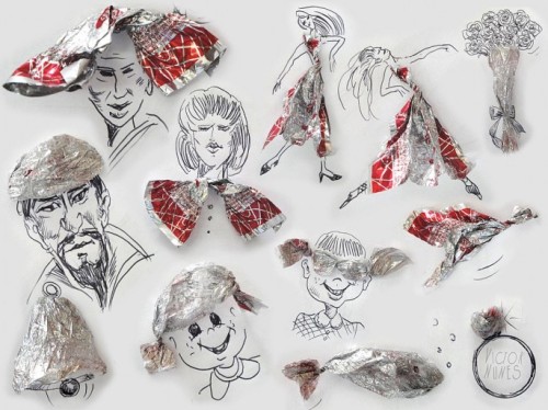 asylum-art:Sketches Made With Everyday Objects by Victor Nunes[FacebookArtist Victor Nunes creatively uses everyday objects like scissors, popcorn, and pencil shavings in his delightful drawings. He has more work on his Facebook page.